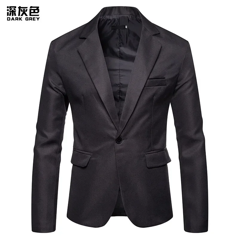 

Z428European size cross-border men's casual suit with side slits solid color European and American