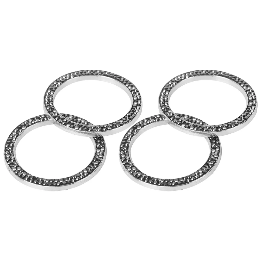 

4pcs Ignition Button Rhinestone Decoration Bling Car Accessories Engine Start Stop Cover Crystal Embellishment Easy Install