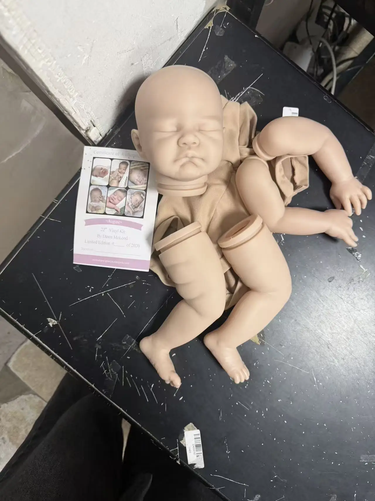 

21inches Reborn Doll Kit Sleeping Baby August with COA and Cloth BodyBebe Reborn Doll Mold Bebe Reborn Doll Kits