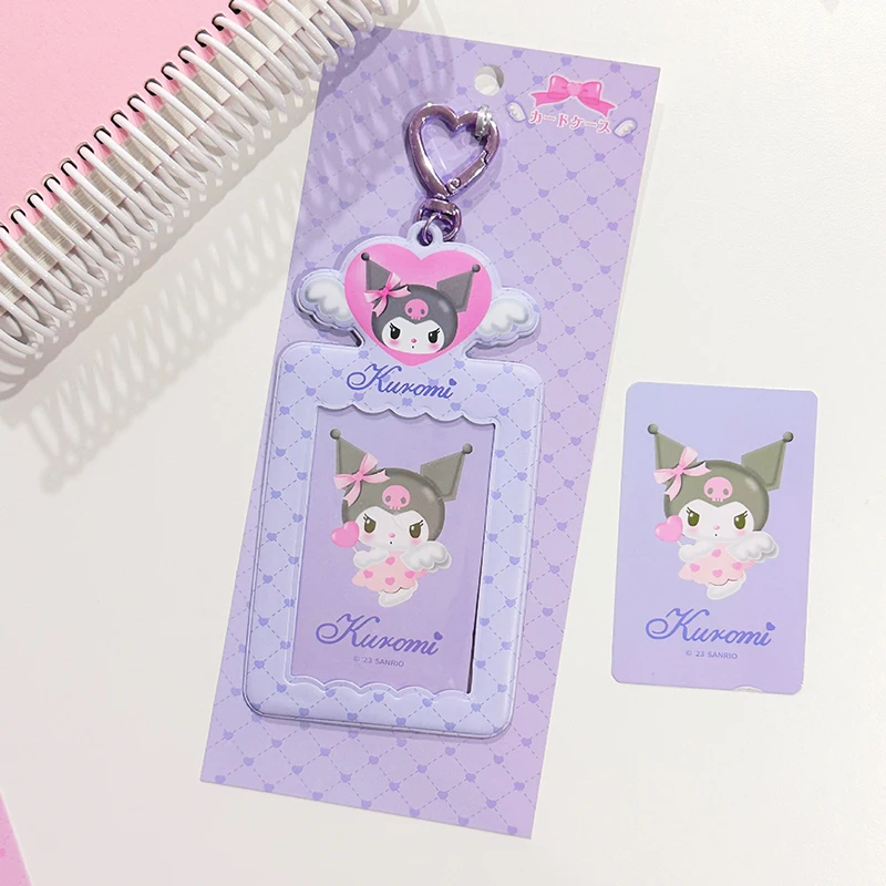 Cartoon Cute Love Angel Protective Case Pendant Keychain Anime Anti Lost Card Storage Bag Photocard Protective Cover For Girls