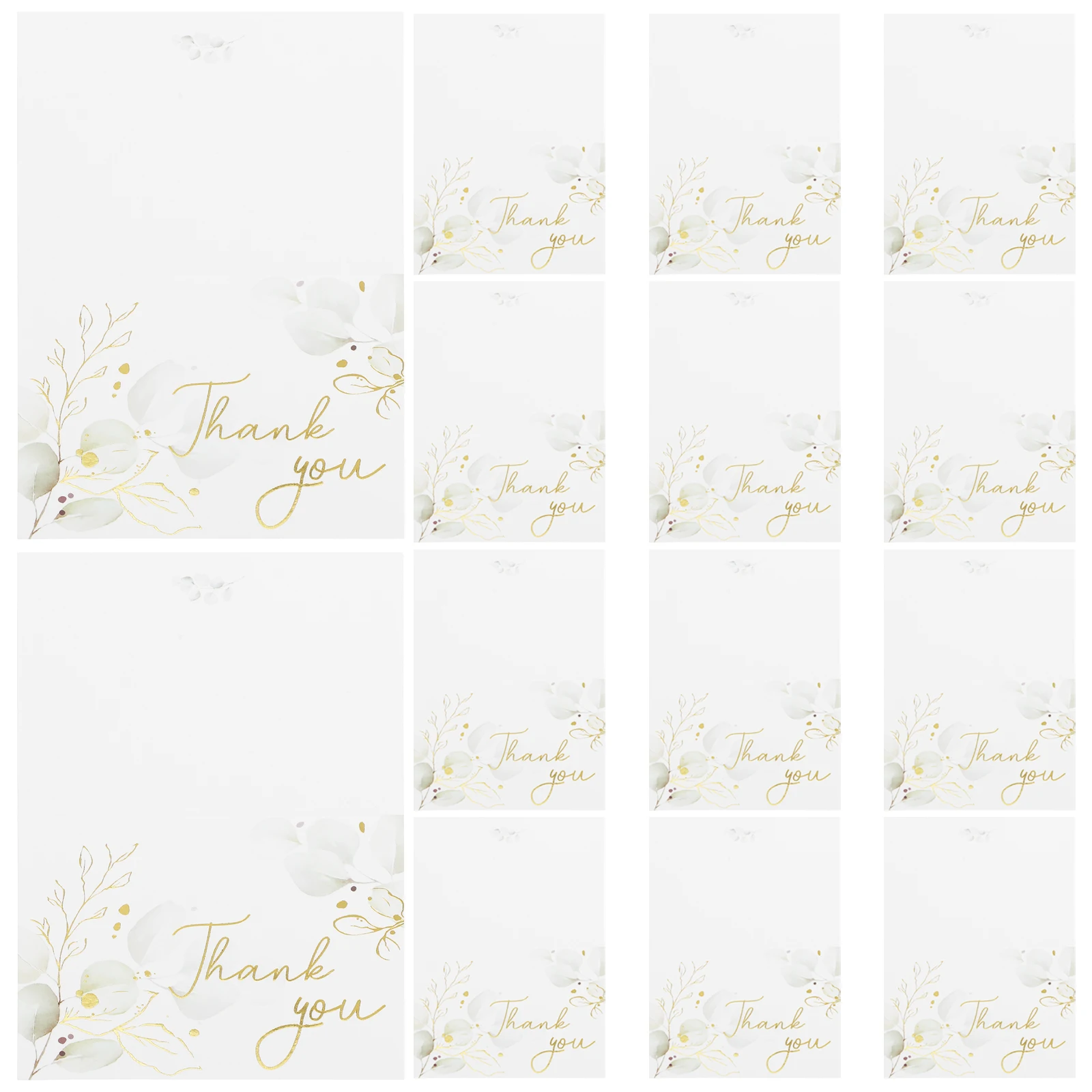 

50 Pcs Flowers Greeting Card Miss Thank You Cards Appreciation Paper Thanks for Coming Postcards