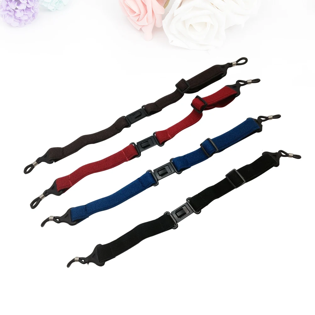 

4pcs Anti-slip Straps for Glasses Frame Eyewear Holder Adjustable Elastic Band Universal Fit Non Slip Cord Eyeglass Chain