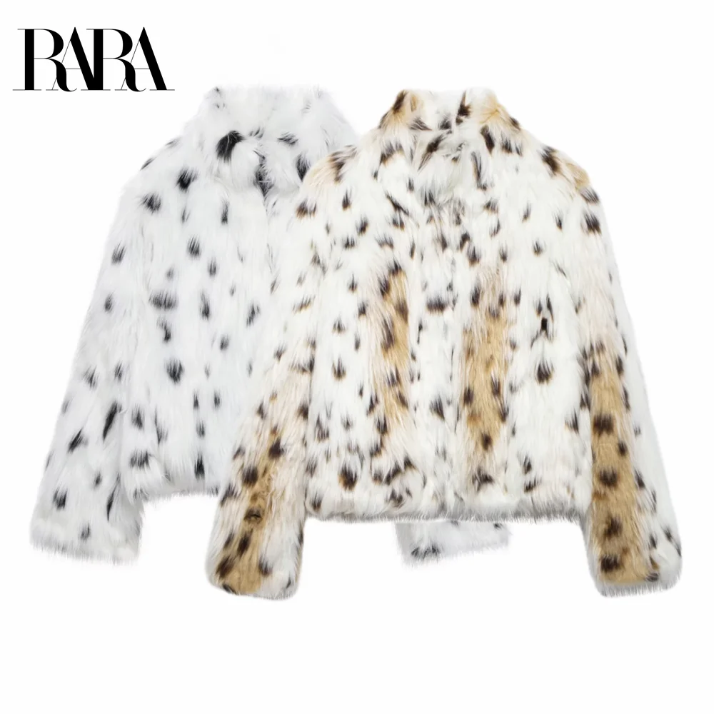 2024 RARA Warm Loose Temperament Plush Spotted Design Jacket Women's Autumn and Winter Casual Jacket