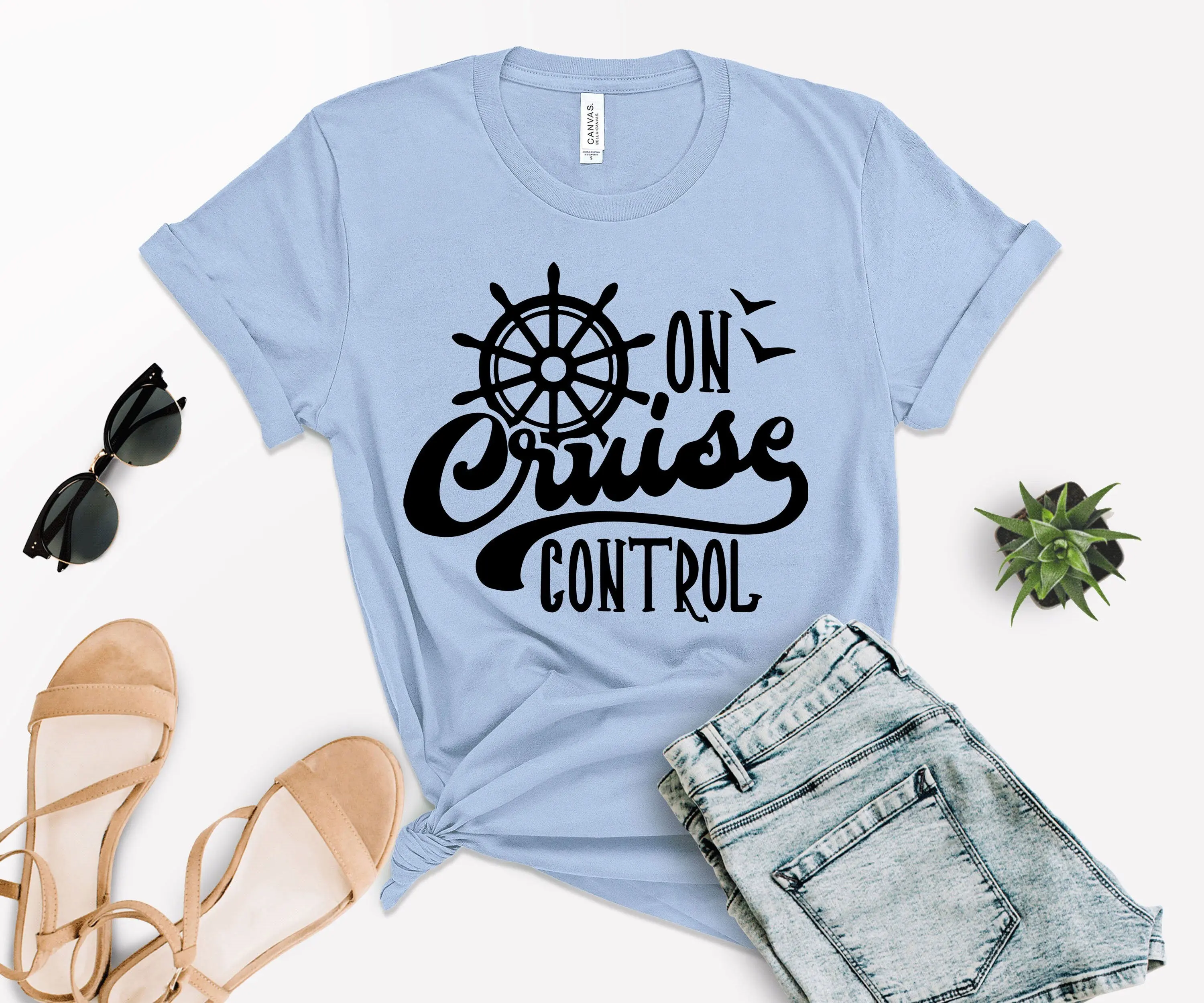 On Cruise Control T Shirt Family Funny Vacation Cute Summer Boat Trip