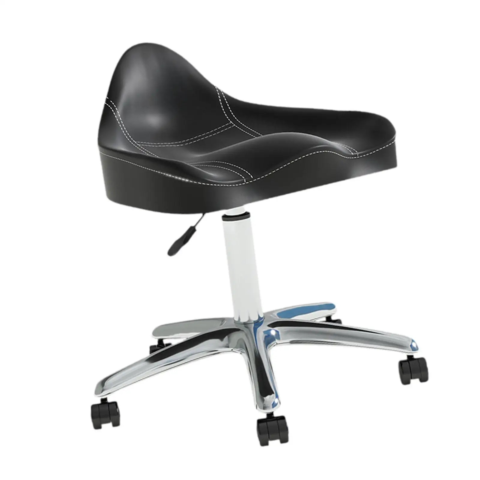 Heavy Duty Rolling Stool Thick Seat Padding Adjustable Rolling Stool with Backrest for SPA Barbershop Esthetician Bars Bar