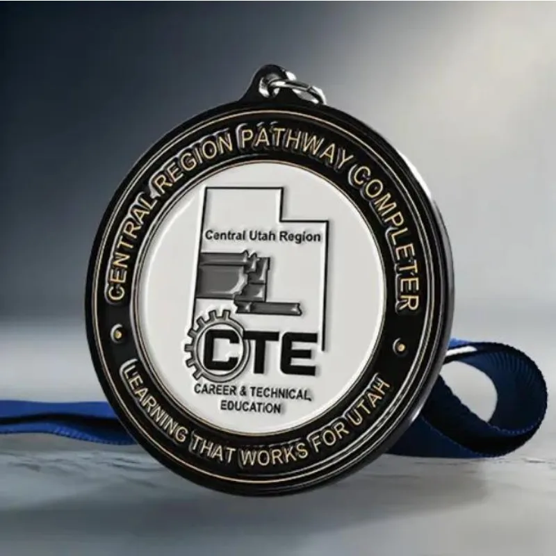 Custom Metal Medal with Ribbon Personalized Award Full Custom Shape Design Engraved Painted Medals MOQ 100PCS