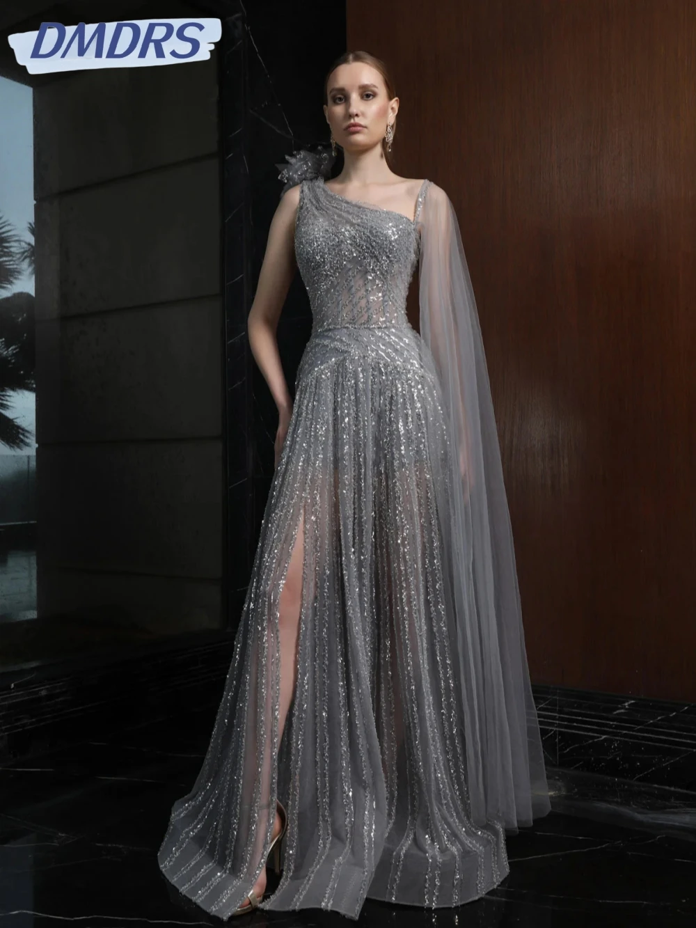

Exquisite Shiny Beaded Long Evening Dress With Slit Elegant A-line Mother Of The Bridev Dresses For Wedding Customzied 2026