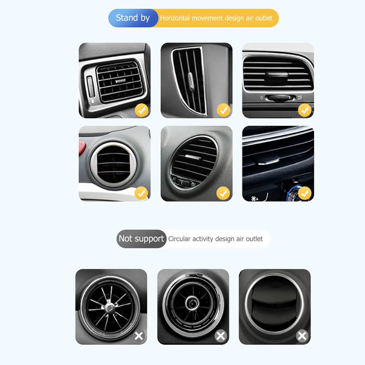Multifunctional Car Air Conditioner Cup Holder Silver Adjustable Car Phone Water Bottle Holder Stable Air Outlet Beverage