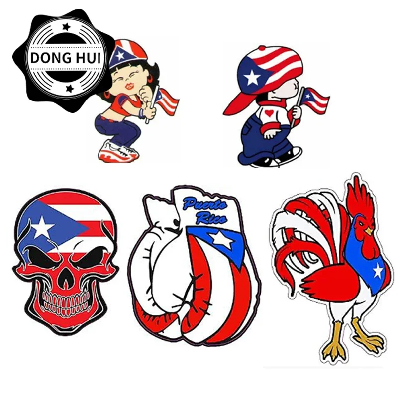Creativo bandiera americana gallo teschio guantoni da boxe adesivo per auto moto finestra casco laptop skateboard tazza decalcomania