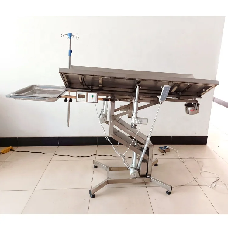 Wholesale Price Stainless Steel V Shape Veterinary Table For Pet Hospital Electric Lifting Veterinary Surgery Table