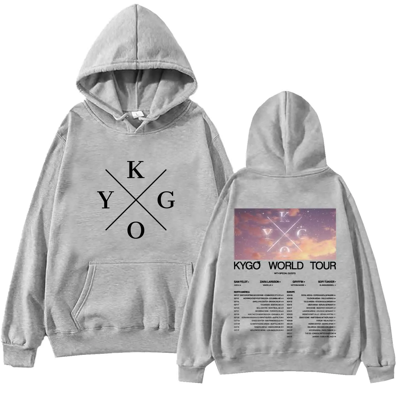 Kygo World Tour 2024 Hoodie Tops Long Sleeve Regular Sweatshirt Music Unisex Fans Gift Spring Summer Casual Printing