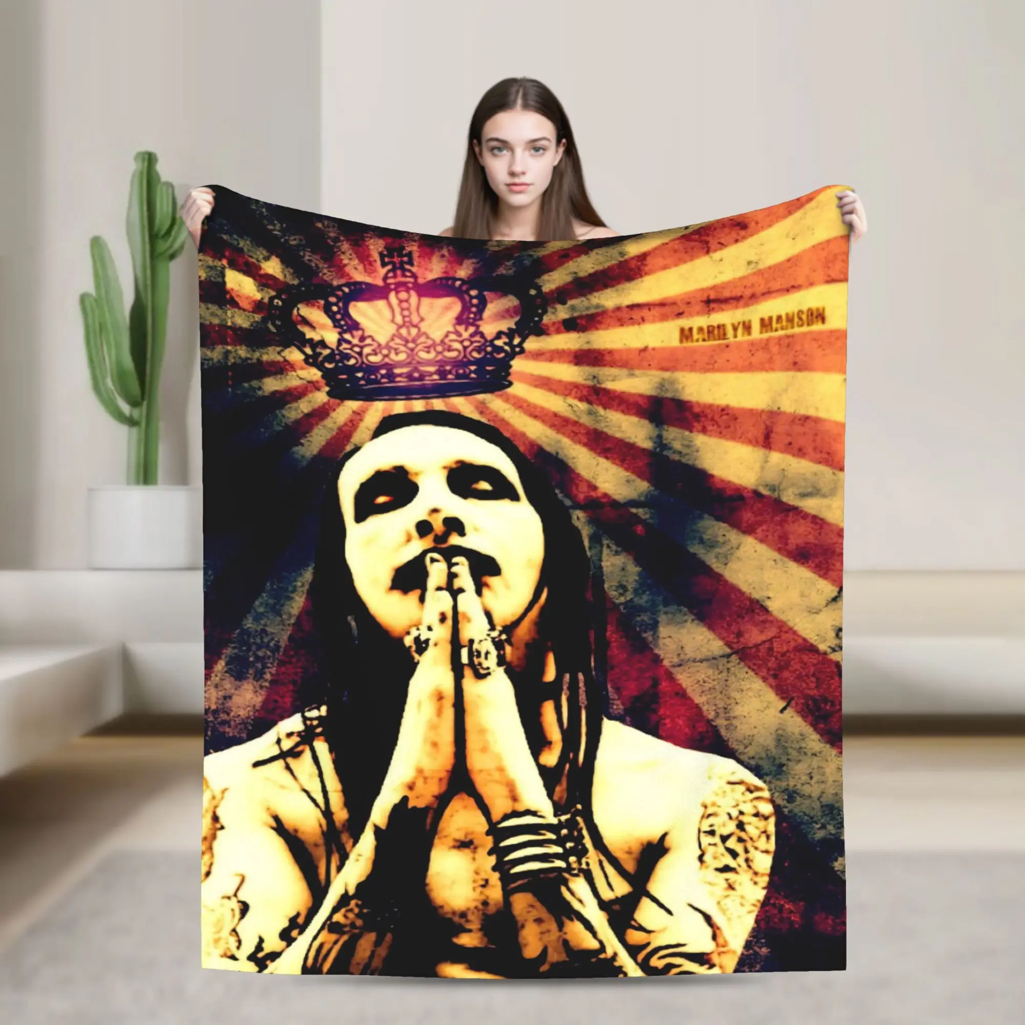 New Arrival Marilyns Mansons Blankets Super Soft Coral Fleece Plush  Relax Throw Blankets Machine Washable