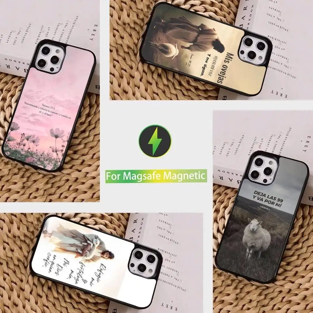 

Spanish Bible Jesus Verse Phone Case For iPhone 16,15,14,13,12,11,Pro,Max,Plus,Mini, Magsafe,Magnetic Wireless Charging Case