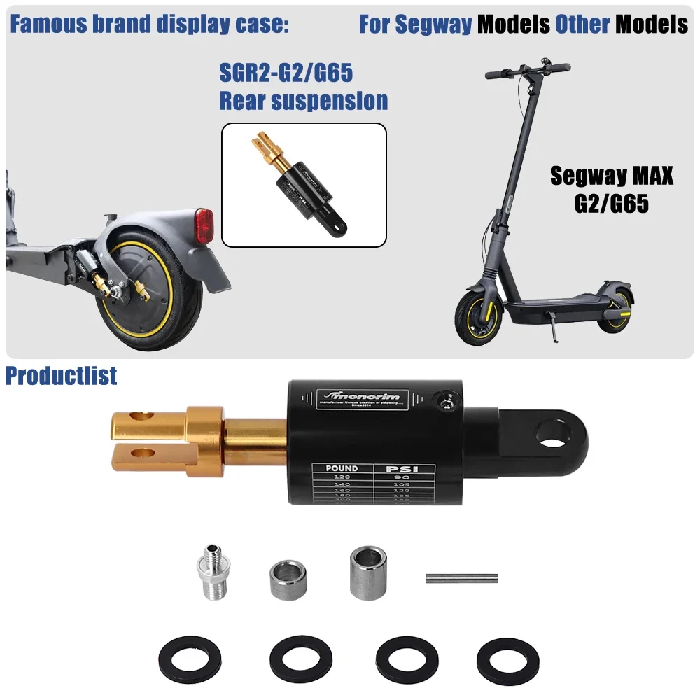 

Задняя пневматическая подвеска Monorim SGR2 для Ninebot Segway MaxG2/G65, задние пневматические прецизионные амортизаторы, детали для электрического скутера