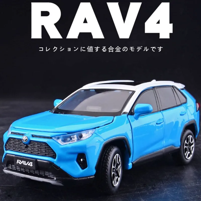 1:32 TOYOTA RAV4 SUV Alloy Car Model Diecasts Metal Toy Vehicles Car Model Simulation Sound Light Collection Toy Gift