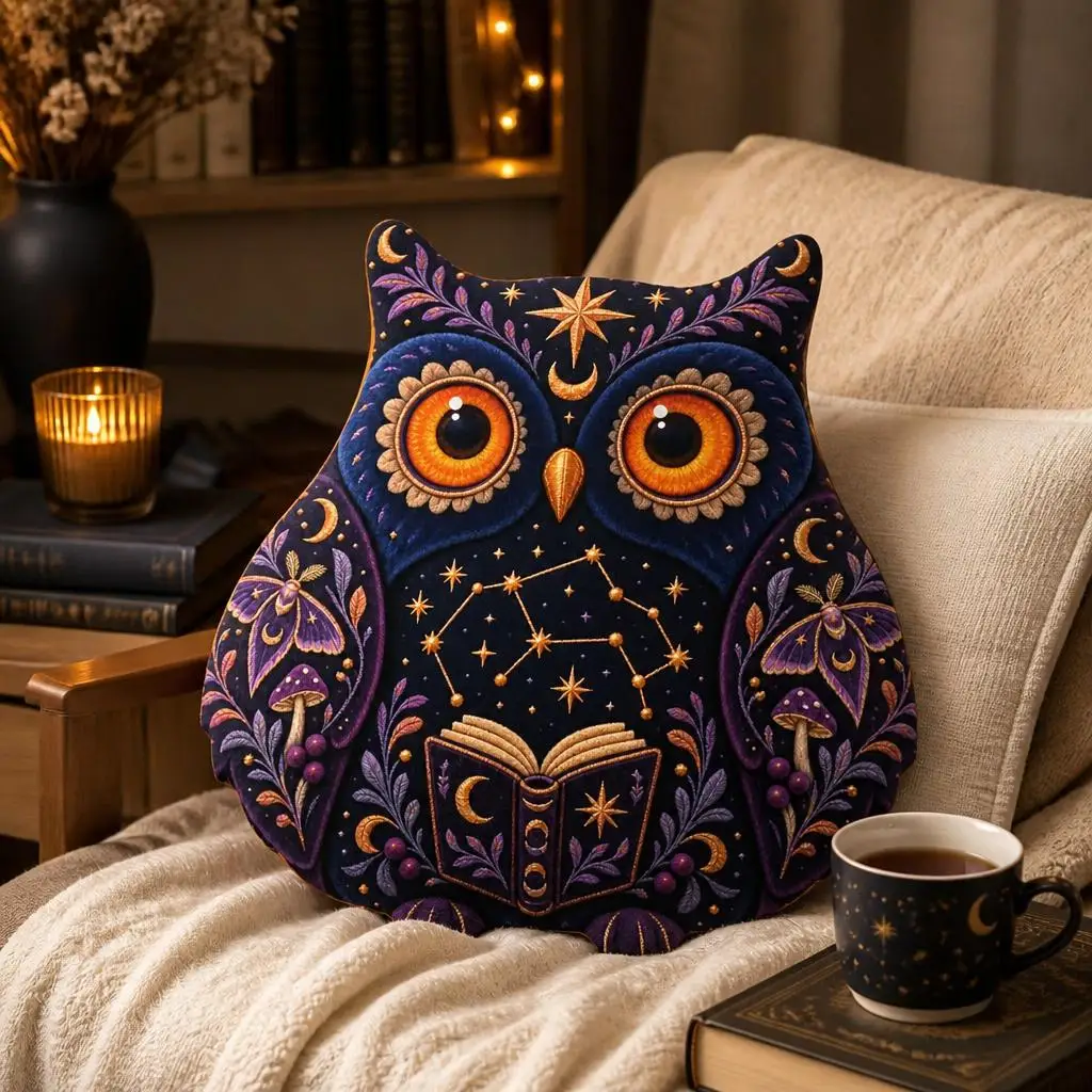 LavenderMoonOwl Shaped Pillow Cushion Irregular Stuffed Throw Pillow for Sofa Home Decoration Gift