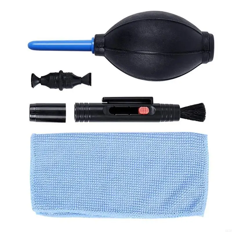 

4X7E 3-in-1 Cleaning Air Dust Blower Lens Cleaner Pen Cloth Brush blowing