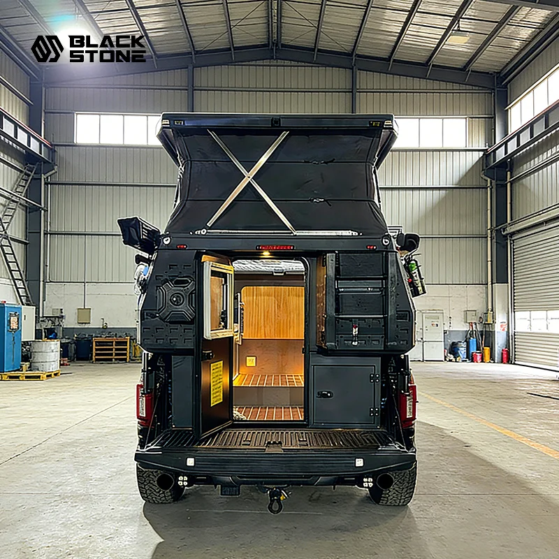 2025 Hot Sale Off Road Truck Camper Rv Overland Aluminum Pickup Flat Axel Box Flatbed Unit Camping Popup Canopy Fiberglass view 3