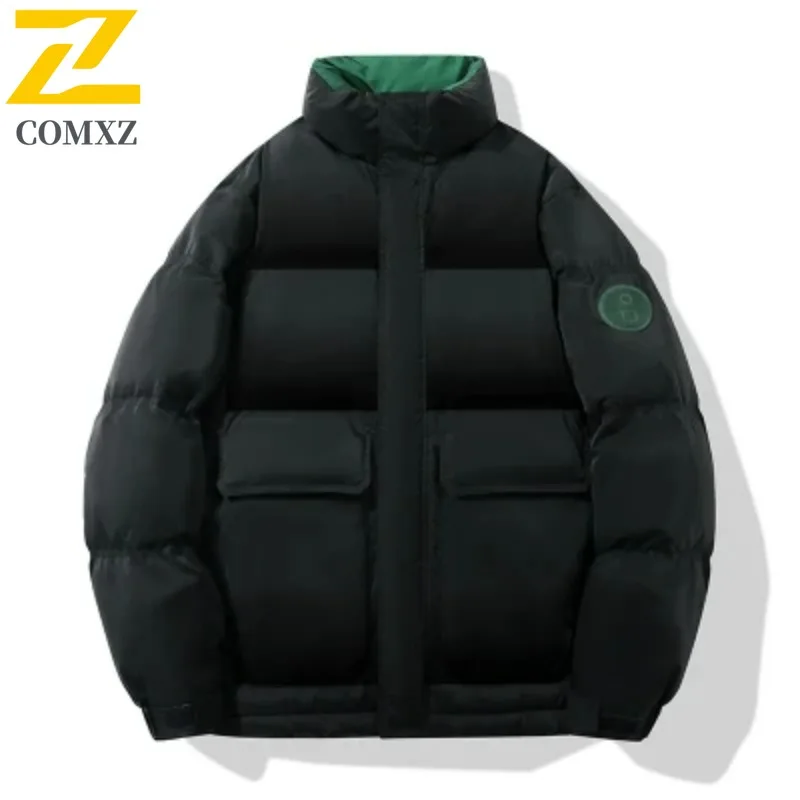 COMXZ Winter Jacket High-End Warm Cold Proof Skiing Puffer Jacket Street Loose Trendy Korean Version Down Jacket Men's Clothing