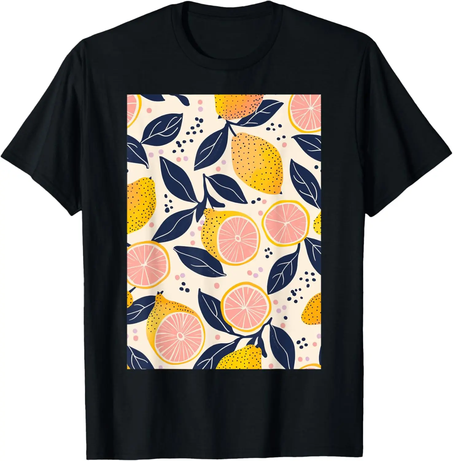 

Lemon Pattern Graphic Vintage Art T-Shirt