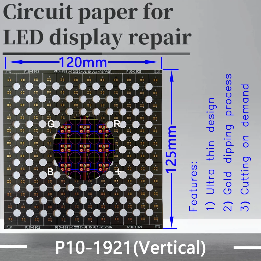 

P10-1921-2121(VL) Circuit Paper，Vertical lamp which is usual，120X125mm ,Used for repairing damaged PCB pads