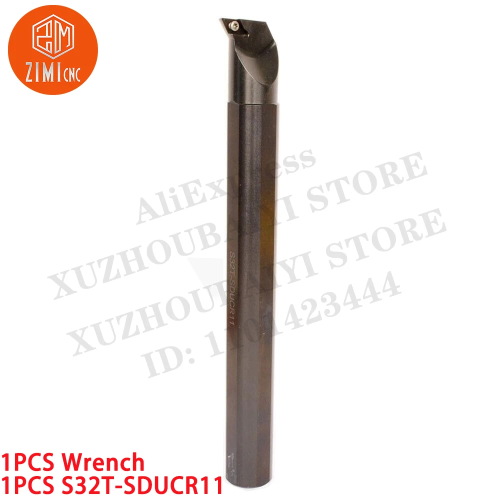 1ชิ้นS32T-SDUCR11 เครื่องกลึง CNC ภายใน ที่จับเครื่องมือกลึง + 10 ชิ้น DCMT11 เม็ดมีดคาร์ไบด์ เครื่องกลึงโลหะซีเอ็นซี เครื่องกล เครื่องมือตัด