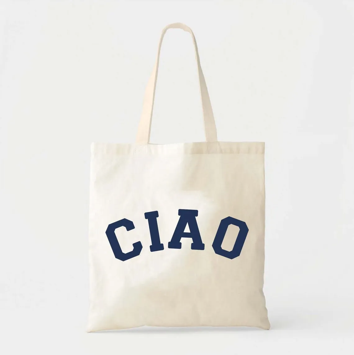 Ciao! Varsity Italy Tote Bag - Custom Totes - Destination Wedding Welcome Tote - Italian Wedding - Europe Vacation Tote - Ciao T