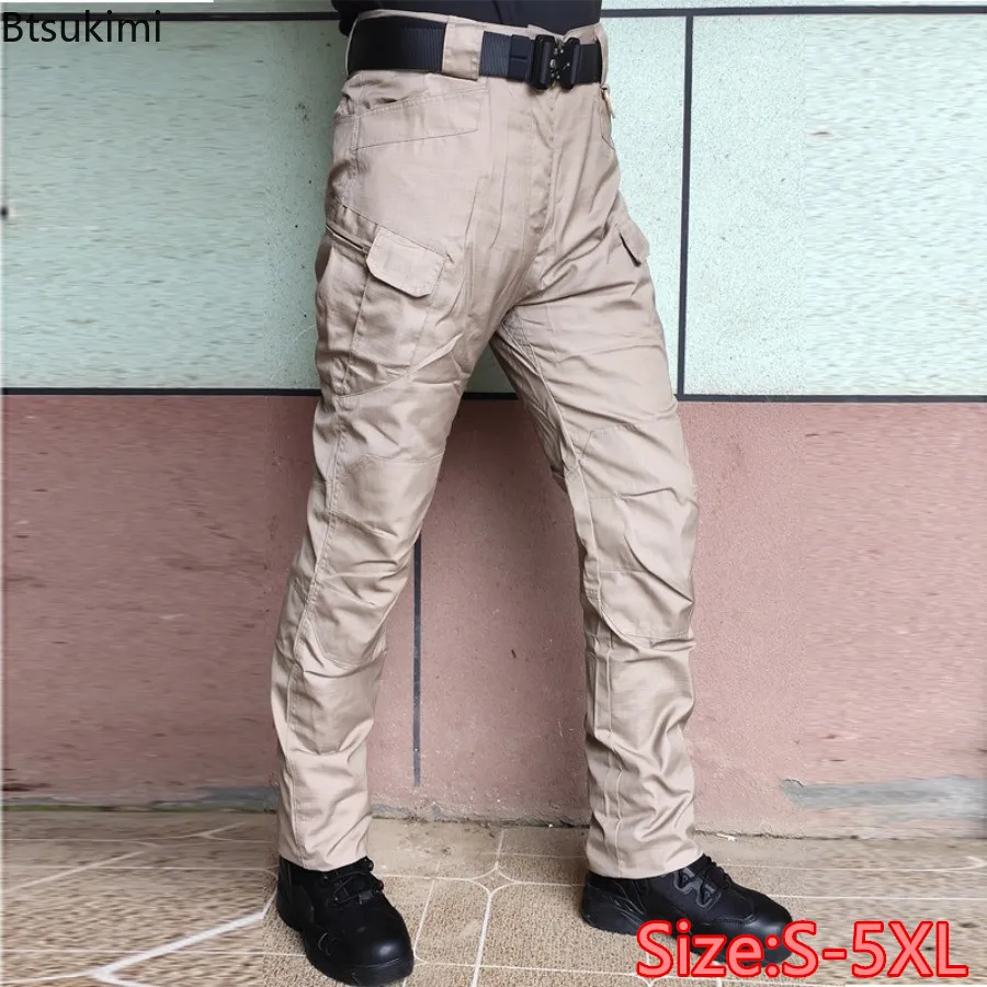 

2024 New Men's Outdoor Tactical Pants Multi-pockets Camouflage Cargo Pants Oversized Waterproof Wear Resistant Training Trousers