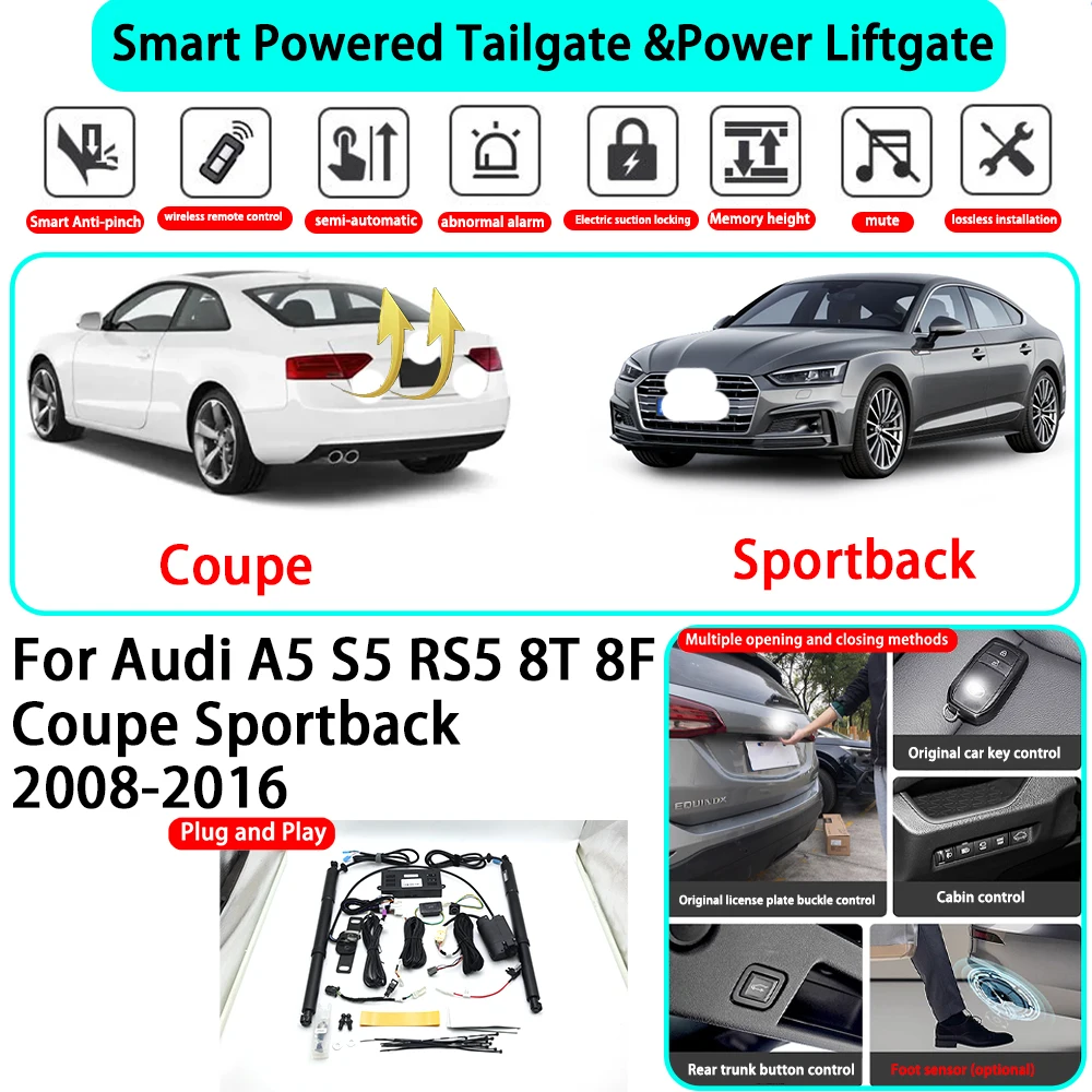 for Audi A5 S5 RS5 8T 8F Coupe Sportback 2008-2016 OEM Smart Automatic Powered Tailgate Electric Power Tailgate Lift Kit