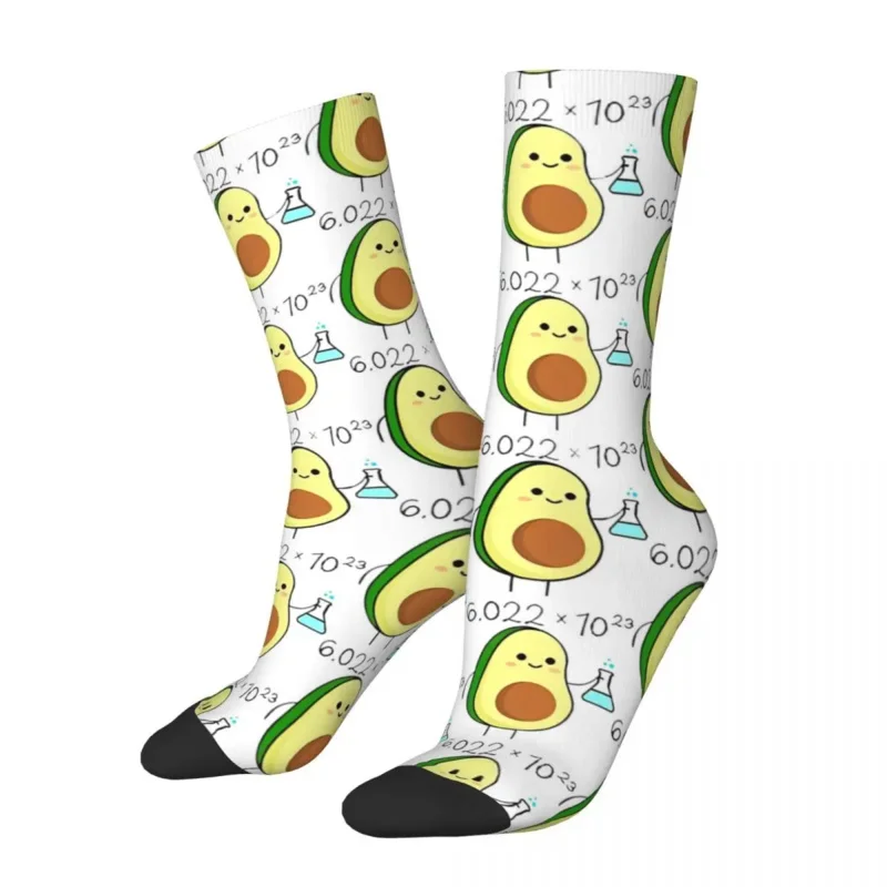 

Y2K Vintage Avocado Chemist Men'S Socks Fruits Food Unisex Harajuku Pattern Printed Crazy Crew Sock Gift