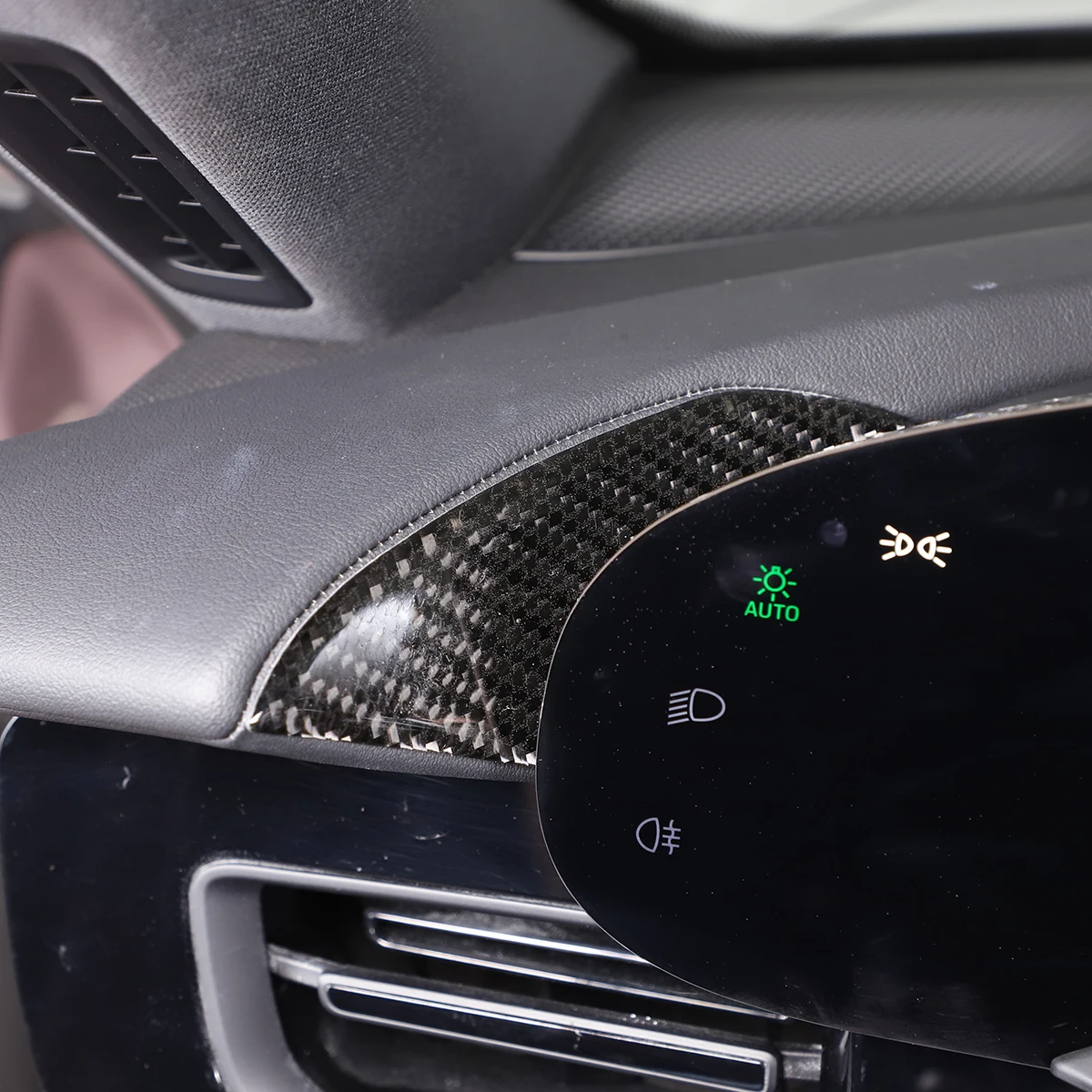 

For Porsche Taycan 2019 2020 2021 2022 Soft Carbon Fiber Central Control Dashboard Both Sides Trim Stickers Car Accessories