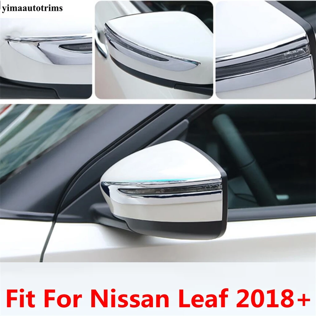 

Car Door Rearview Mirror Strip Decoration Protection Cover Trim Fit For Nissan Leaf 2018 - 2022 ABS Chrome Accessories Exterior