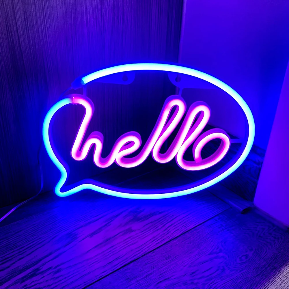 Hello Night Lights Led Neon Light Bedroom Decor Dorm Desk Lamp Table Led Light Lamp Neon Sign Room Decor Birthday Gift Christmas