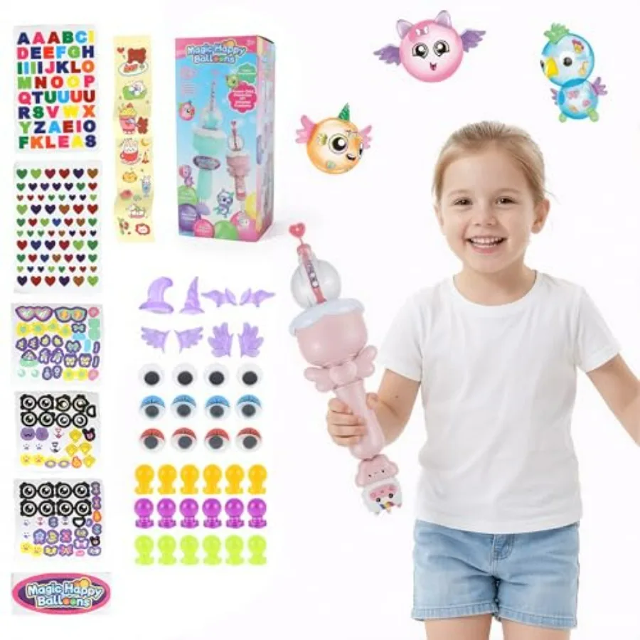 

DIY Sticky Balloon Toy Maker Kit with Handheld Pump 320PCS Portable Arts and Crafts for Ages 3-12 No Batteries Required Magic B