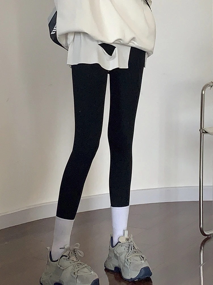 Hochgeschnittene Bla arkskin Yoga-Hose für Damen, Eng Anliegende Sporthose für Frühling und Herbst, Hochgeschnittene Basisschicht-Hose