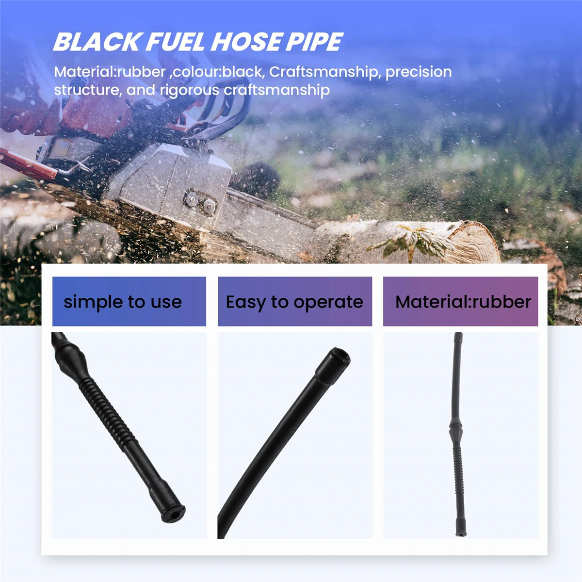 

A94U 10X Black Fuel Hose Pipe for Chinese Chainsaw 4500 5200 45Cc 52Cc 58Cc MT-9999 Plastic Fuel Hoses Pipes Tool Part