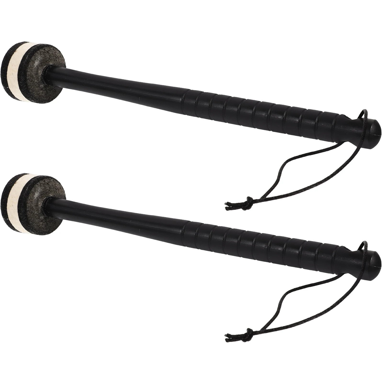 

1 Pair Black White Rubber Handle Rope Bass Drum Mallet Lightweight Portable Drumsticks Practice Performance Percussion Sticks