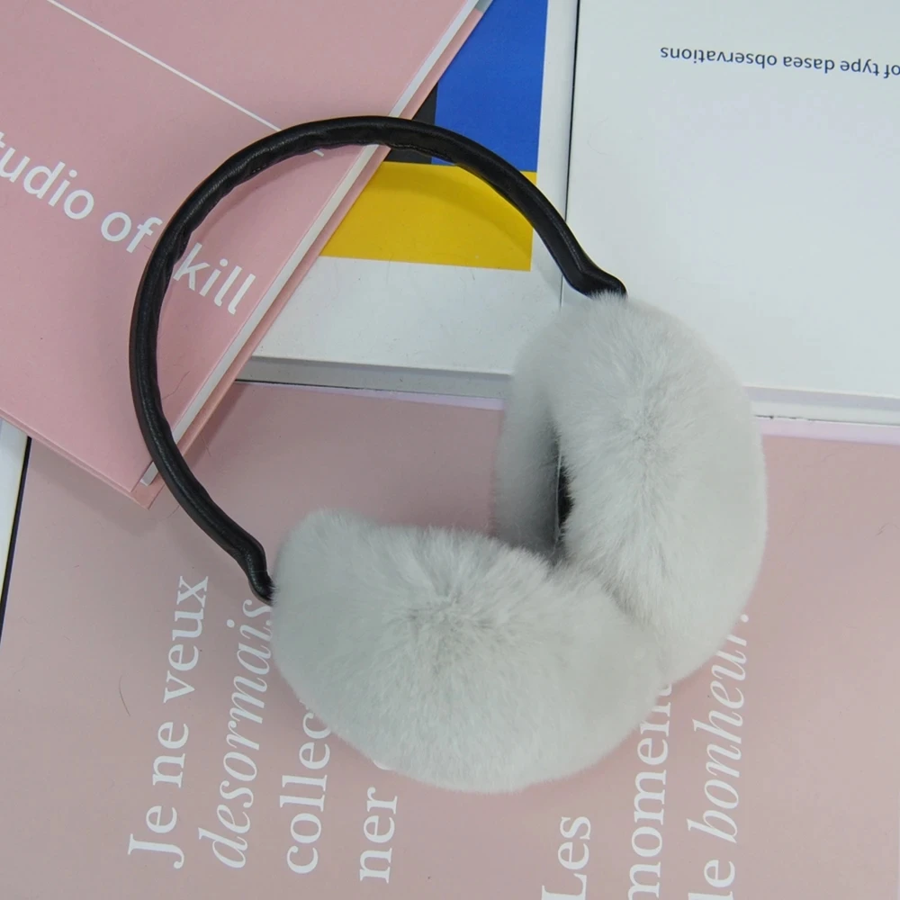 New Rex Rabbit Fur Earmuffs Ladies Fashion Warm Earmuff Earmuffs Real Fur Earmuff Soft Plush Ear Women Winter