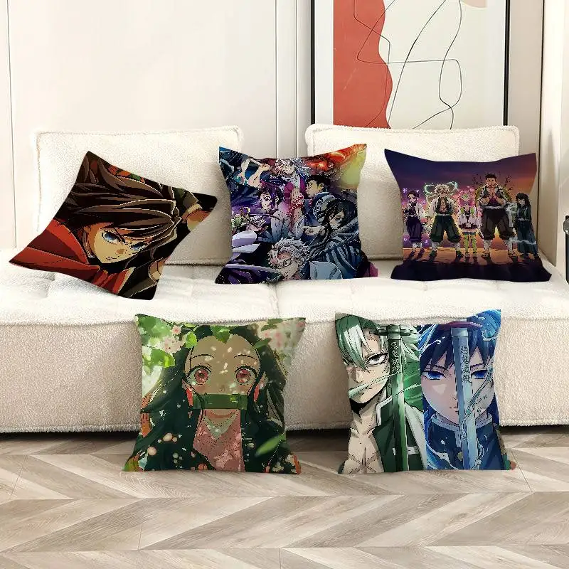 Anime Demon Slayer Maple Design Cushion Cover Happy Autumn Harvest decor Holiday Decorati Pillow Cover
