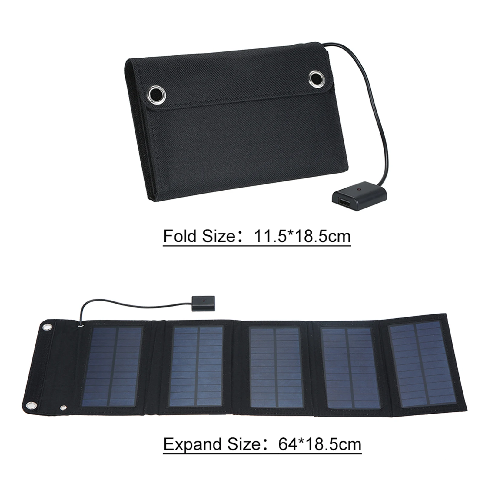 20W Solar Charger Foldable Solar Panel with USB Ports Waterproof Camping Travel Compatible for iPhone & Android Smartphones