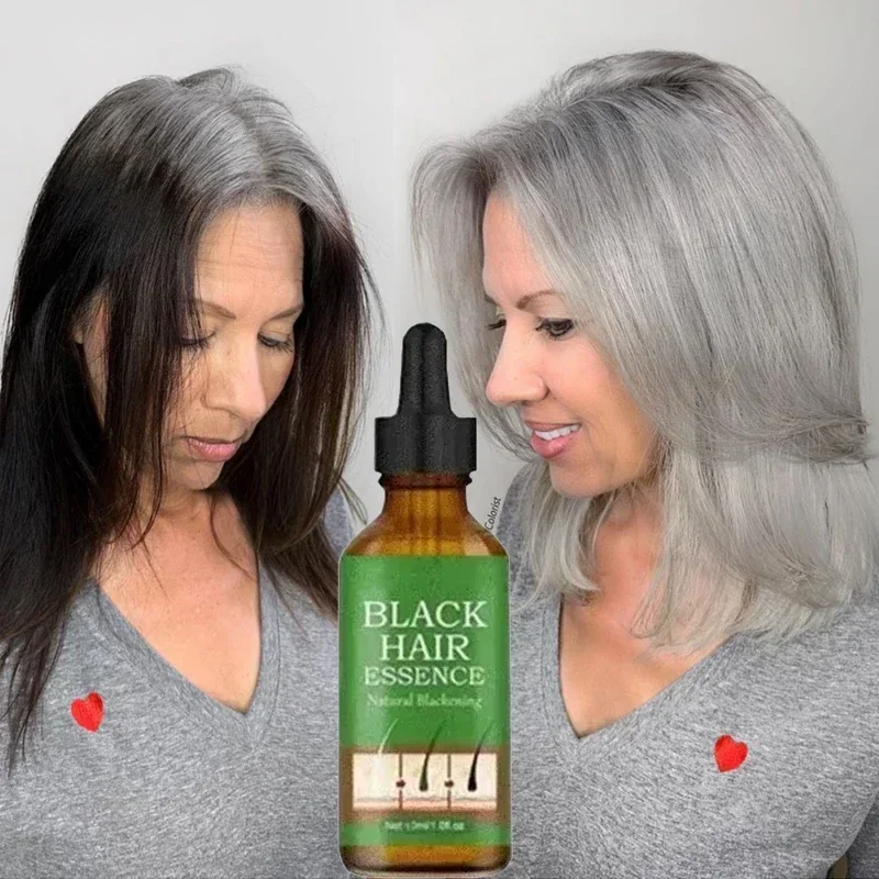 Venda quente líquido de cabelo preto remove cabelo cinza na velha natural anti-branco ahair eficaz para a cor natural e restauração b