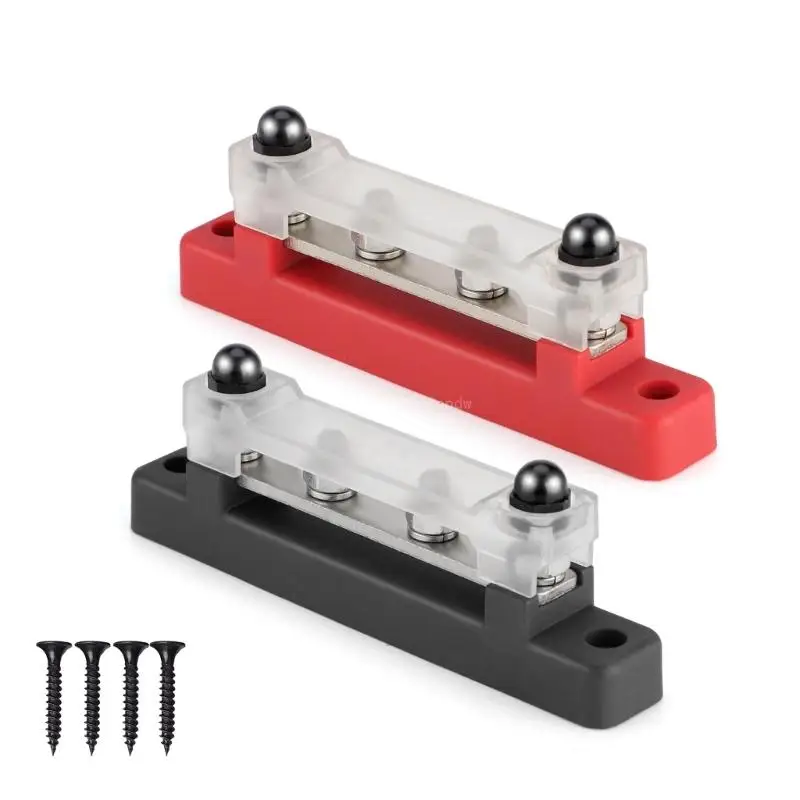 Marine Terminal 48V with M6 Post,Battery Terminal with Cover 150A Power Distribution Terminals Block for Car