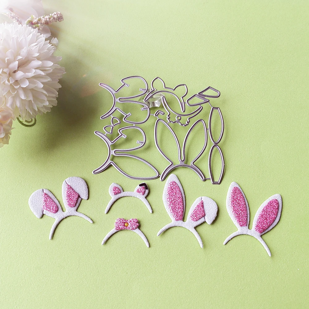 New 5 rabbit ear hair clips cutting dies scrapbook decoration embossed photo album decoration card making DIY crafts