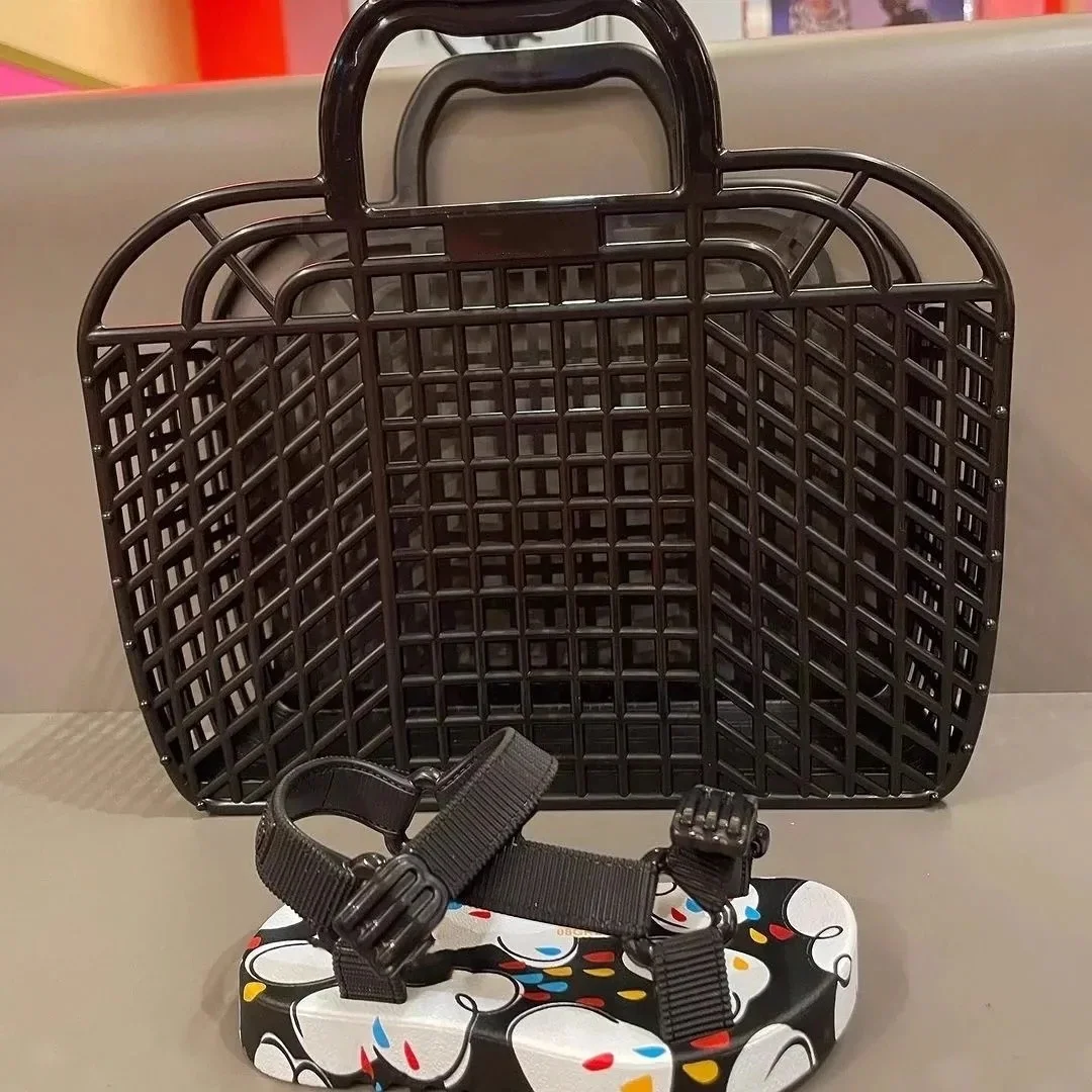 Sandales imprimées à bout ouvert pour enfants, mocassins de plage en ligne tissés pour l\'été