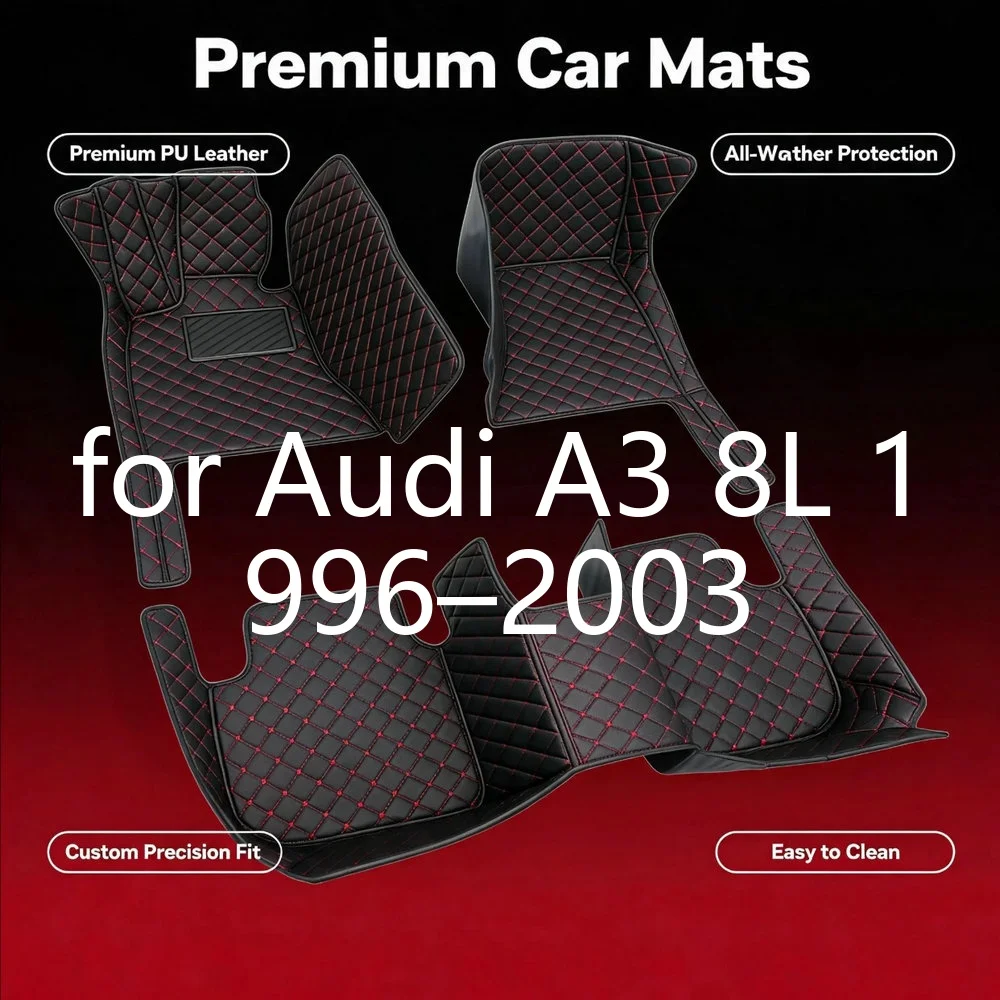 Maßgeschneiderte Autofußmatten für Audi A3 8L 1996–2003 5-Sitzer, wasserdicht, rutschfest, schmutzabweisend, langlebige Lederteppiche, leicht zu reinigen, vollständige Abdeckung,