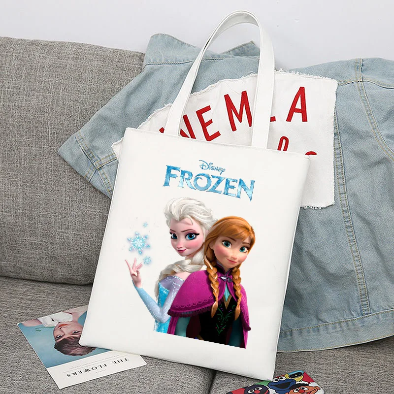 Disney Frozen Elsa Anna Men Women Shopper Bags Shopping Bag Tote Bag Shoulder Bag Canvas Bags Large Capacity College Handbag