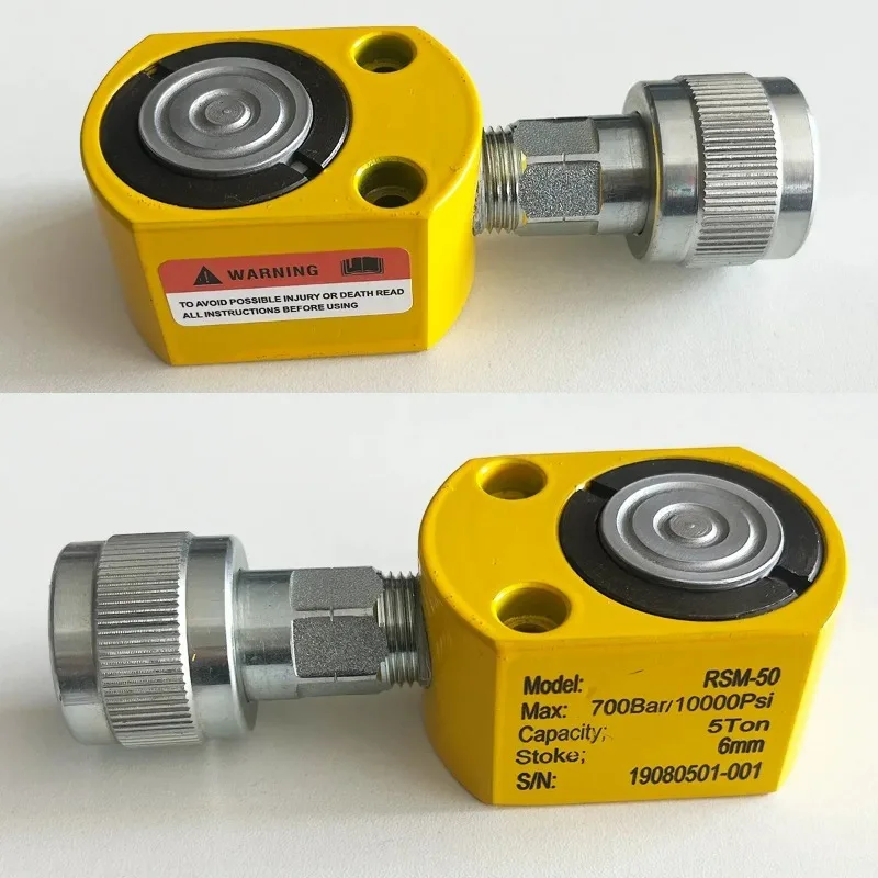 Ultra Thin 5 10 20 30 50 75 100 Ton Single Acting Portable Hydraulic Cylinder Low Height Hydraulic Jack