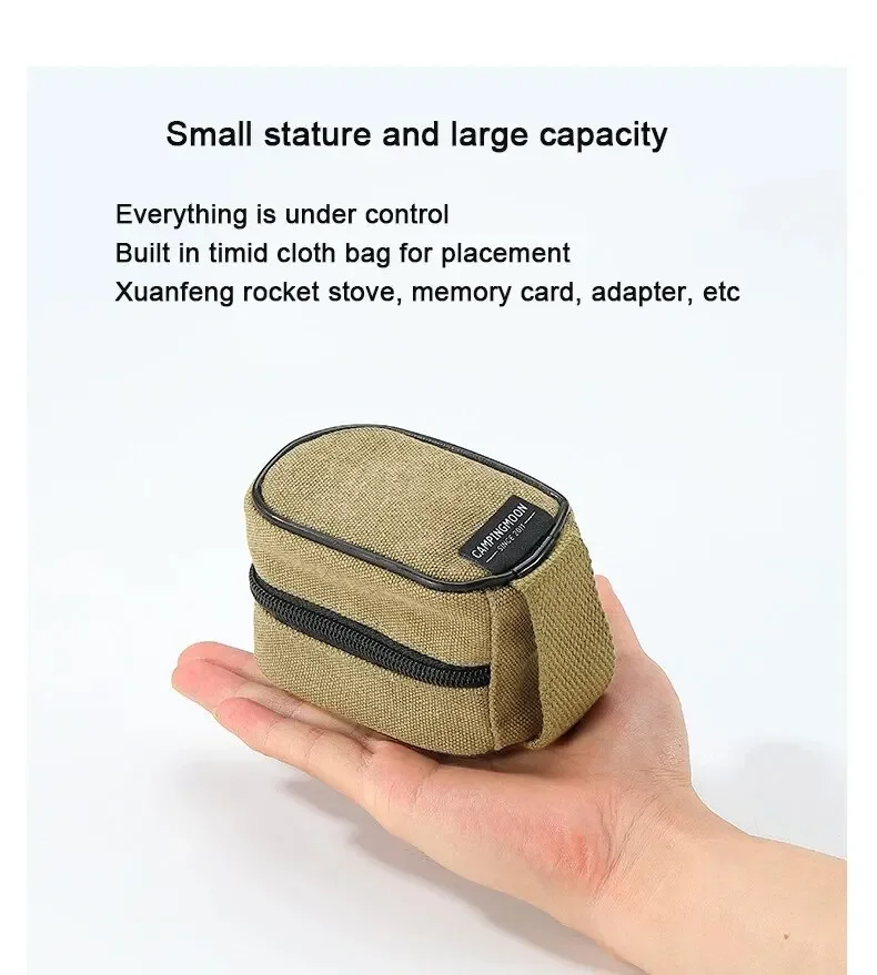 CAMPINGMOON Outdoor Multifunctional Mini Storage Bag Small Item Stove Storage Bags Detachable Liner Canvas Bags