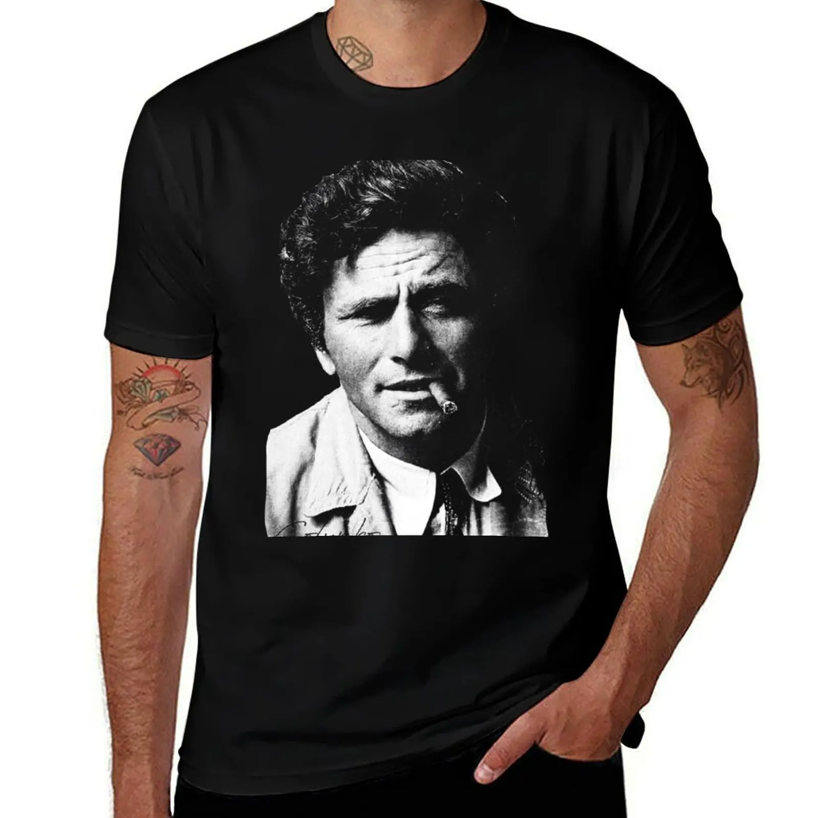Columbo Portrait T-Shirt Work Style Casual T-Shirt