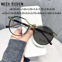 2024 New Photochromic Reading Sunglasses Women Retro Fashion Optical Computer Glasses With Diopter 0 +0.25 +2.75 +3.5 +5.0 +6.0
